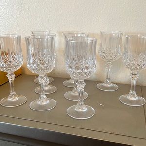 9 Crystal D’Arques Luminarc Stemmed Wine Glasses